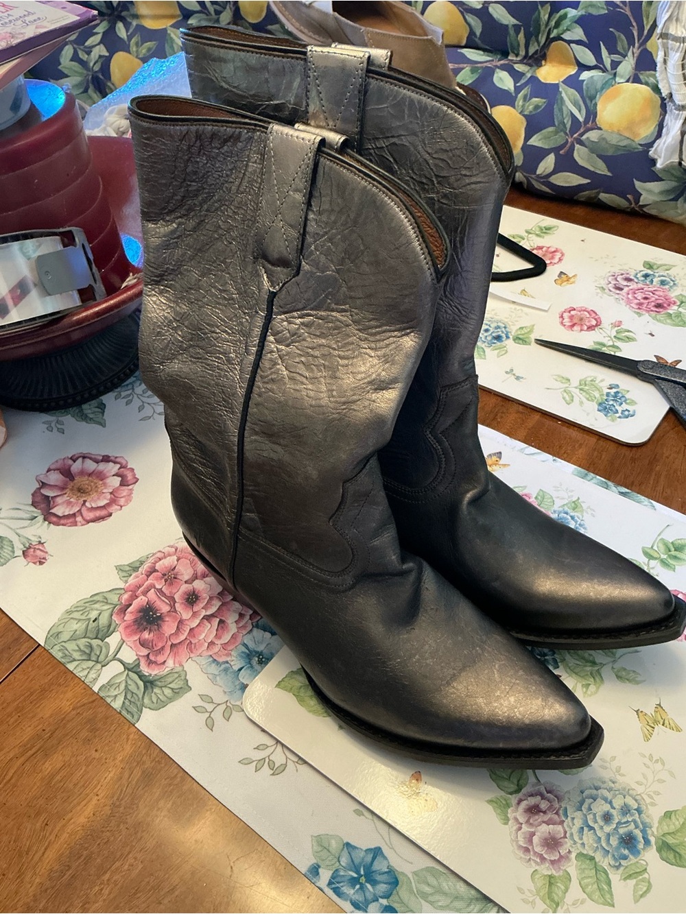 FRYE WOMEN'S BILLY WESTERN BOOTS - ROUND TOE Size 11